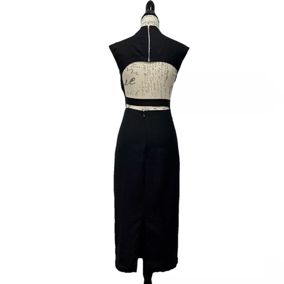 Third Form Cutout Maxi  Dress Womens XS Slit Lined Sexy Goth Linen Cotton Blend - Picture 4 of 13